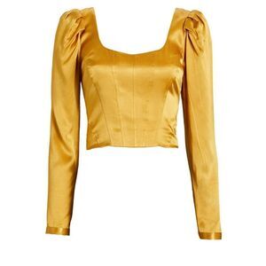 Intermix Gold Vivienne Satin Corset Top‎